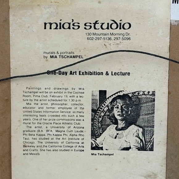 Native American Woman Watercolor Painting Morning Gloria 1981 Sign Mia Tschampel - Picture 6 of 8